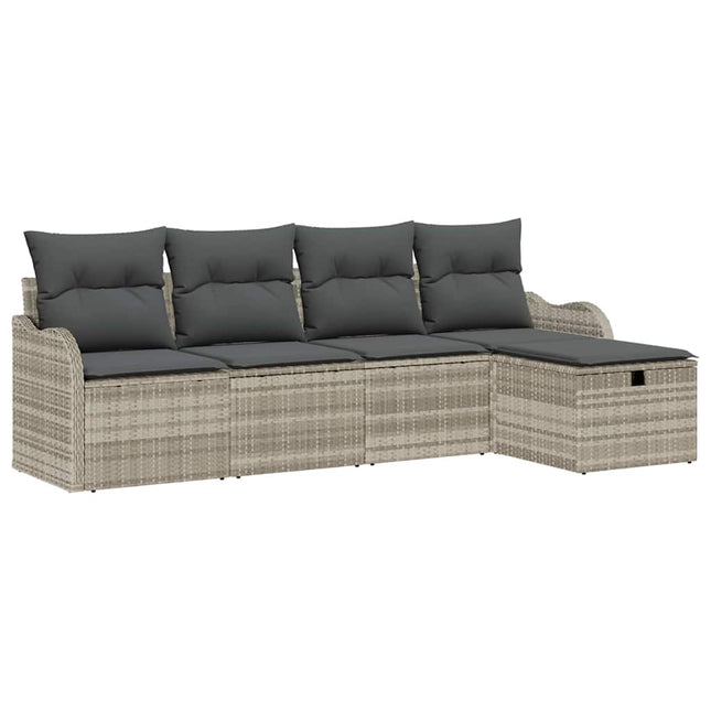 Havesofa Sæt 5 stk. Poly rattan