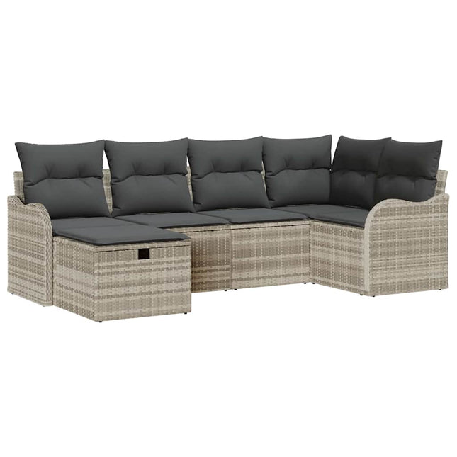 Havesofa Sæt 6 stk. Poly rattan