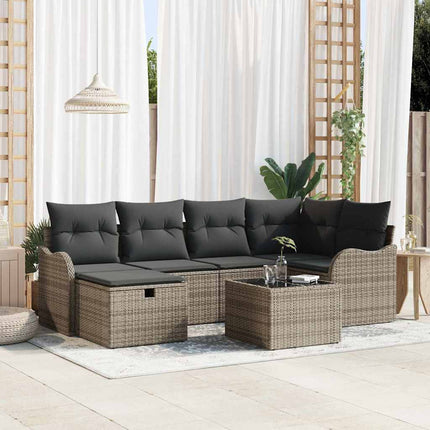 Havesofa Sæt 7 stk. Poly rattan