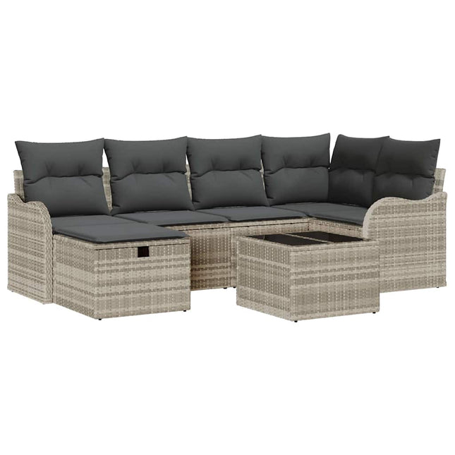 Havesofa Sæt 7 stk. Poly rattan