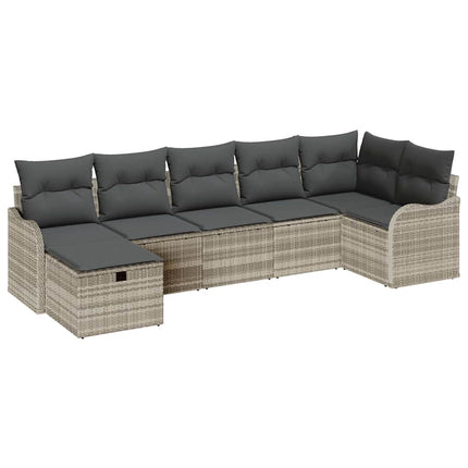 Havesofa Sæt 7 stk. Poly rattan