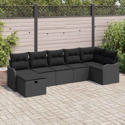 Havesofa Sæt 7 stk. Poly rattan