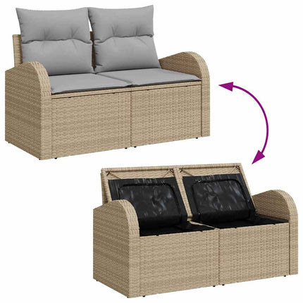 Havesofa Sæt 6 stk. Beige polyrattan