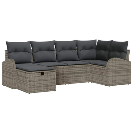 Havesofa Sæt 6 stk. Grå polyrattan