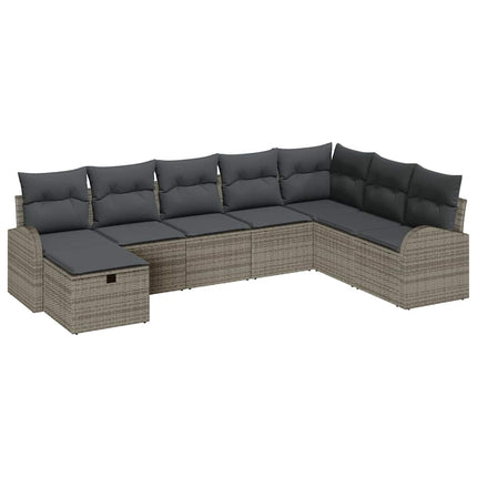 Havesofa Sæt 8 stk. Grå polyrattan