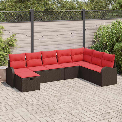 Havesofa Sæt 8 stk. Brun polyrattan