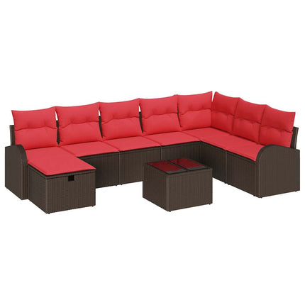 Havesofa Sæt 9 stk. Brun polyrattan