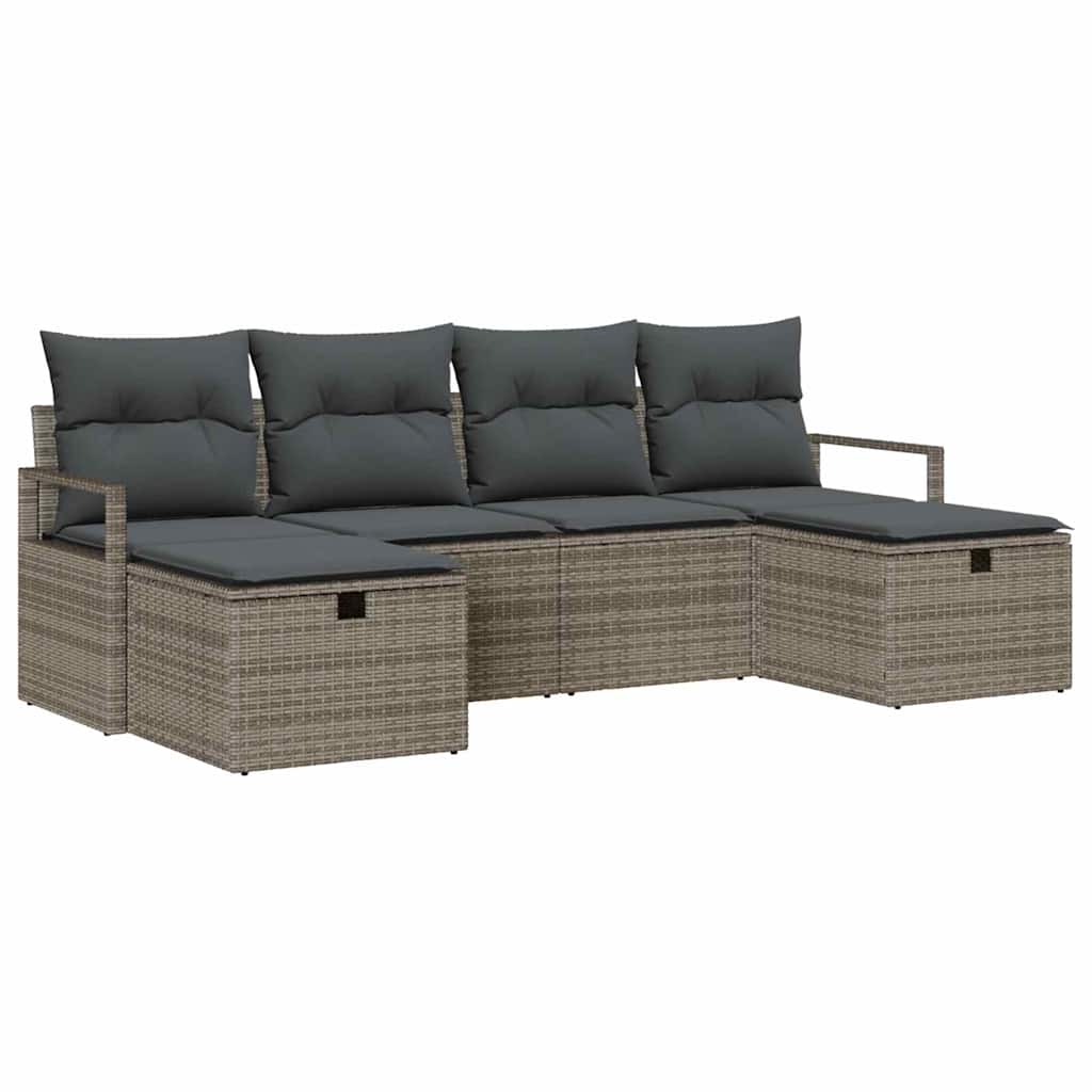 Sofa Sæt med pude 5 pcs polyrattan
