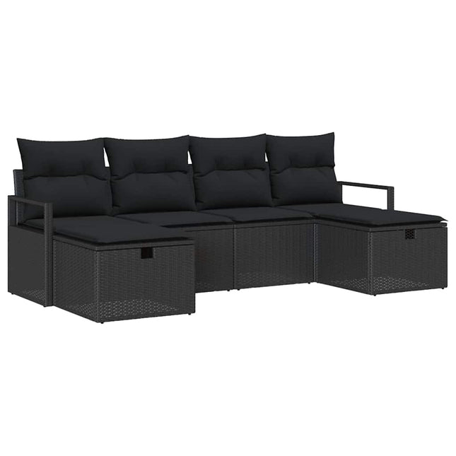 Sofa Sæt med pude 5 pcs polyrattan