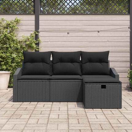 Sofa Sæt med pude 4 pcs polyrattan