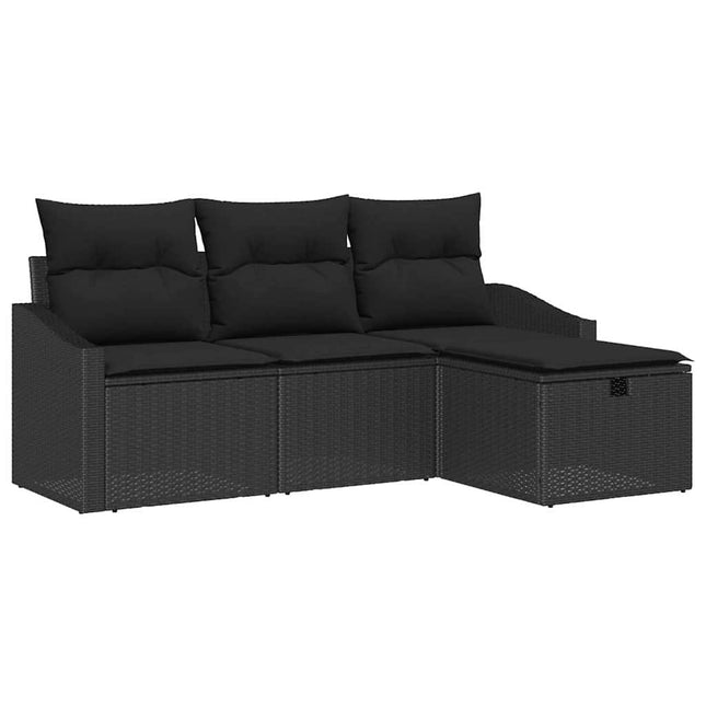 Sofa Sæt med pude 4 pcs polyrattan