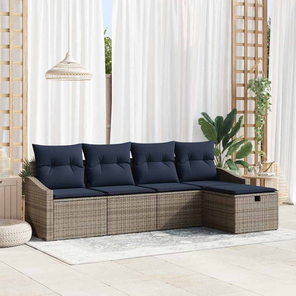 Sofa Sæt med pude 5 pcs polyrattan