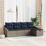 Sofa Sæt med pude 5 pcs polyrattan