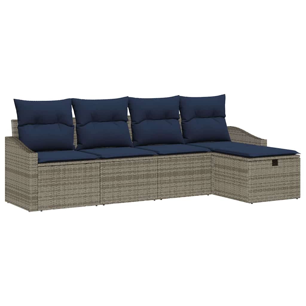 Sofa Sæt med pude 5 pcs polyrattan