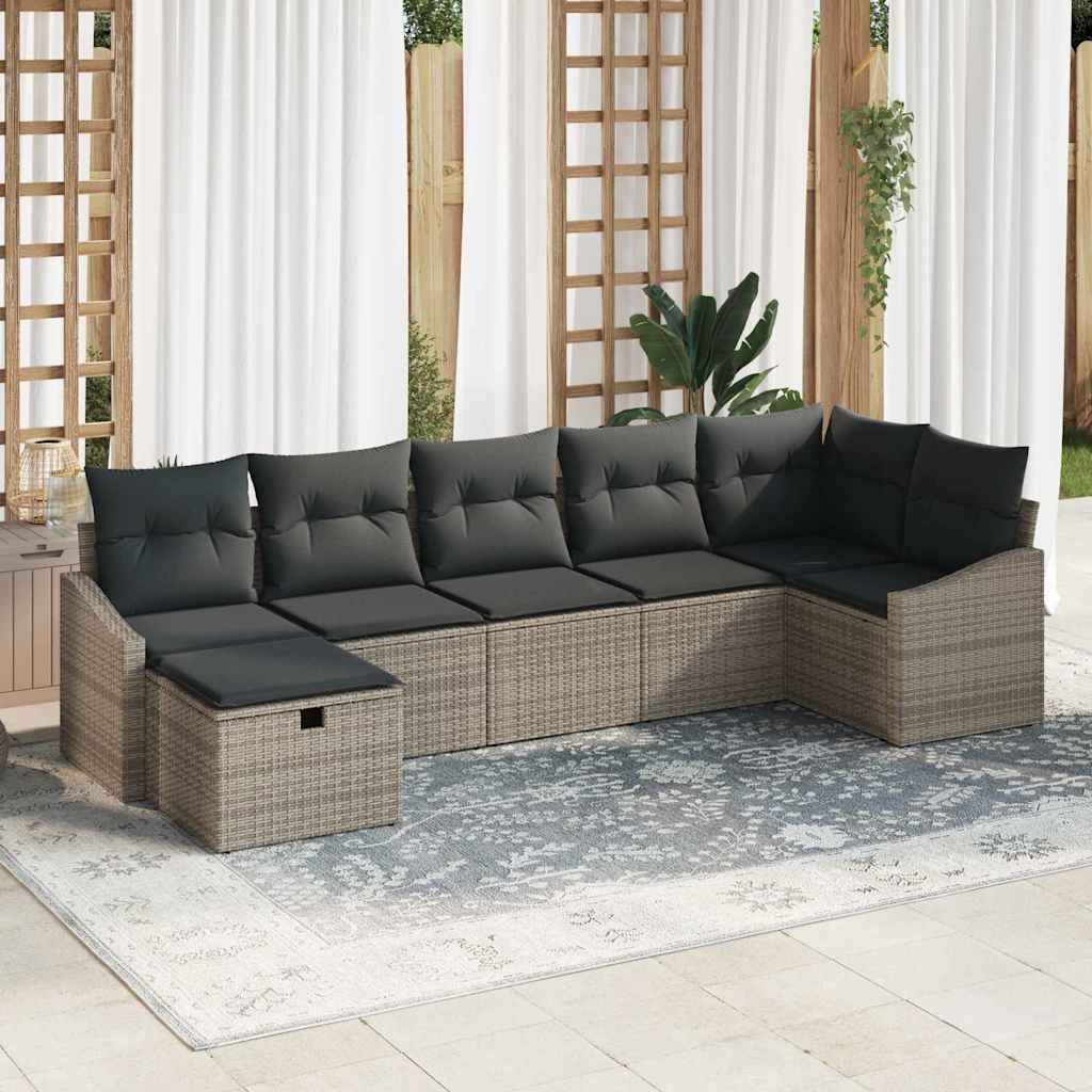 Sofa Sæt med pude 8 pcs polyrattan