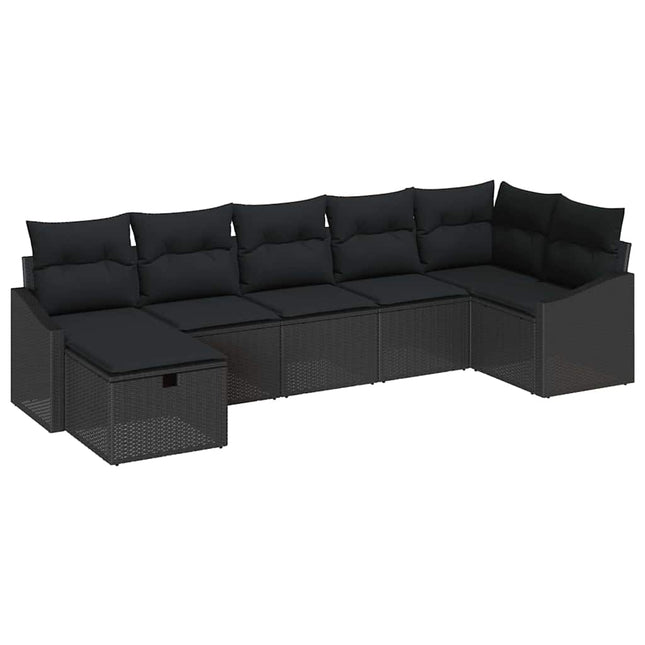 Sofa Sæt med pude 7 pcs polyrattan