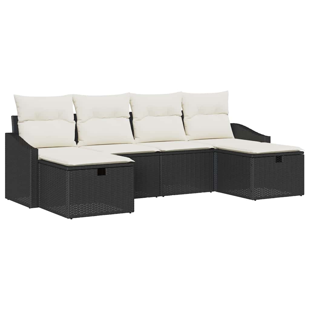 Sofa Sæt med pude 6 pcs polyrattan