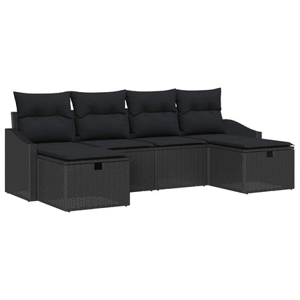 Sofa Sæt med pude 6 pcs polyrattan