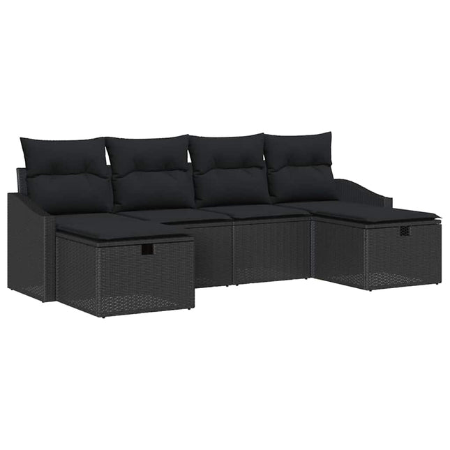 Sofa Sæt med pude 6 pcs polyrattan