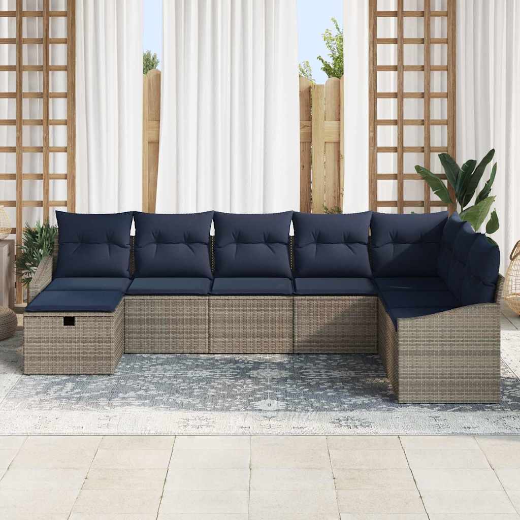 Sofa Sæt med pude 6 pcs polyrattan