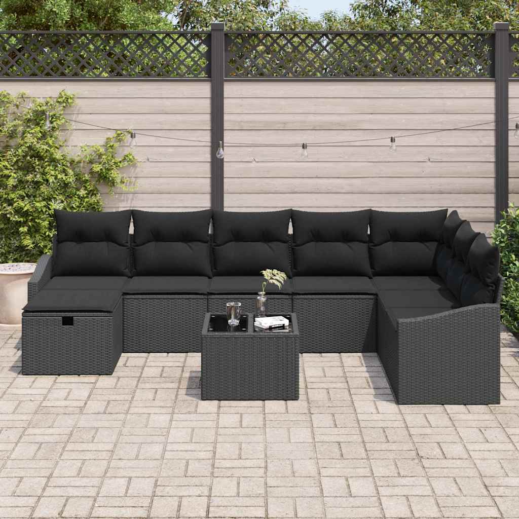 Sofa Sæt med pude 8 pcs polyrattan