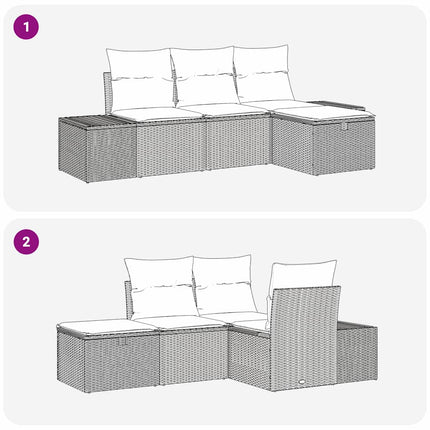 Sofa Sæt 4 stk. polyrattan