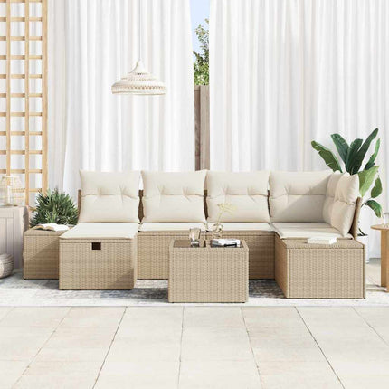 Sofa Sæt med pude 7 pcs polyrattan