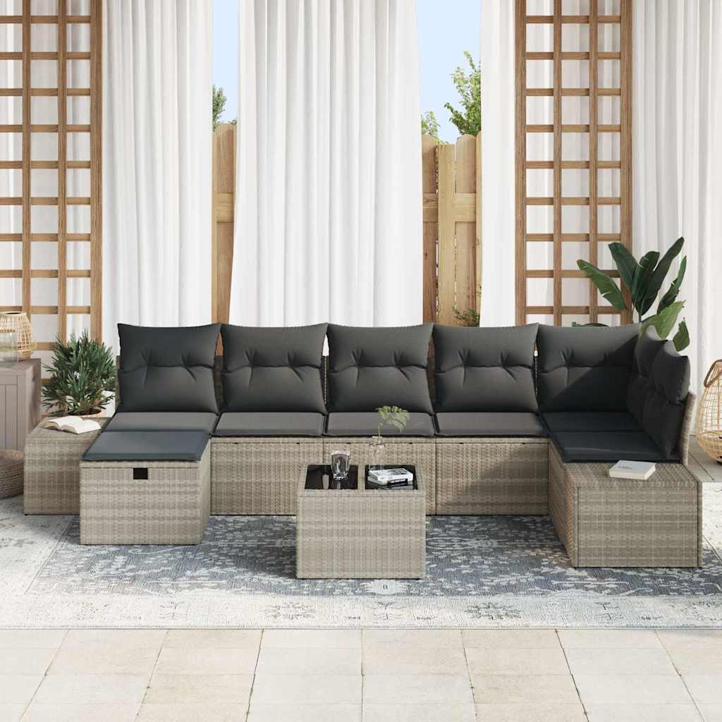 Sofa Sæt med pude 8 pcs polyrattan