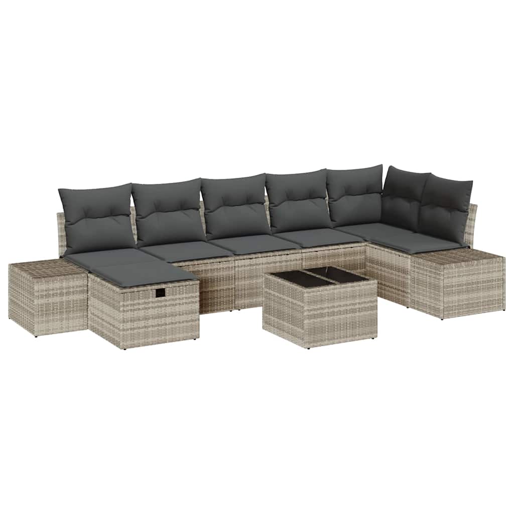 Sofa Sæt med pude 8 pcs polyrattan