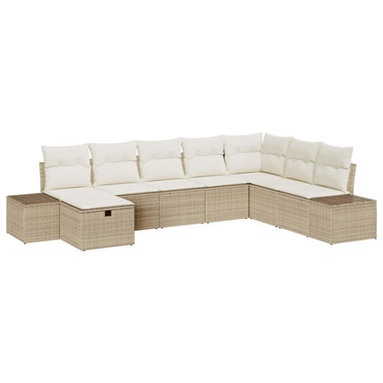 Havesofa Sæt 8 stk. Beige polyrattan