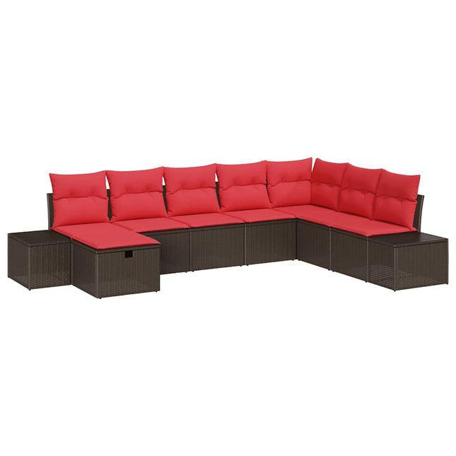 Havesofa Sæt 8 stk. Brun polyrattan