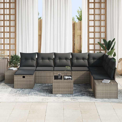 Havesofa Sæt 9 stk. Grå polyrattan