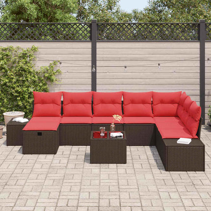 Havesofa Sæt 9 stk. Brun polyrattan