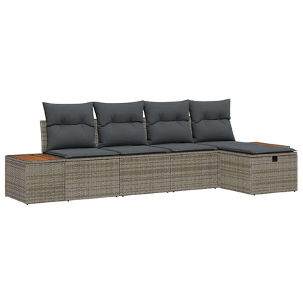 Havesofa Sæt 6 stk. Grå polyrattan