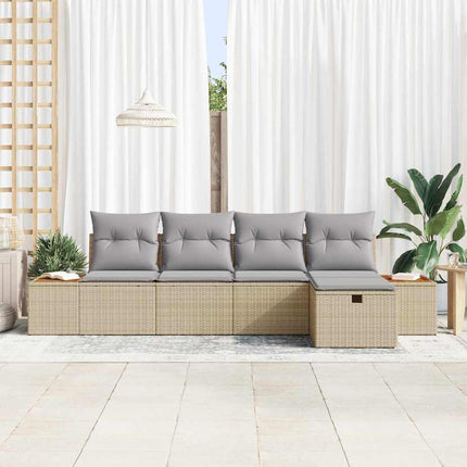 Havesofa Sæt 6 stk. Beige polyrattan