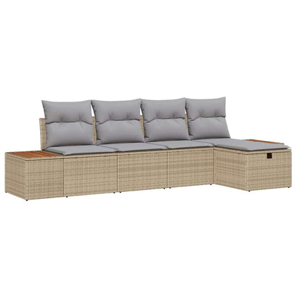 Havesofa Sæt 6 stk. Beige polyrattan