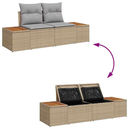 Havesofa Sæt 6 stk. Beige polyrattan