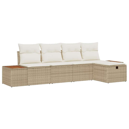 Havesofa Sæt 6 stk. Beige polyrattan