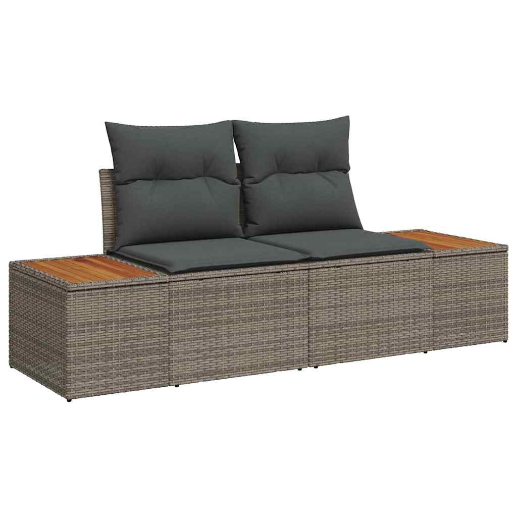 Havesofa Sæt med pude 7 pcs Grå 55 x 62 x 69 cm Poly rattan