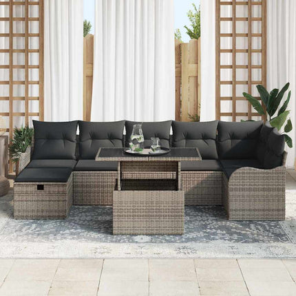 Havesofa Sæt 8 stk. Grå polyrattan