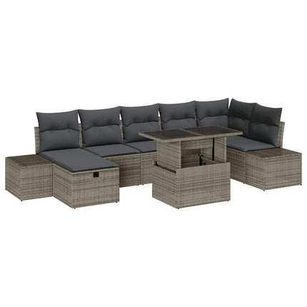 Havesofa Sæt 8 stk. Grå polyrattan