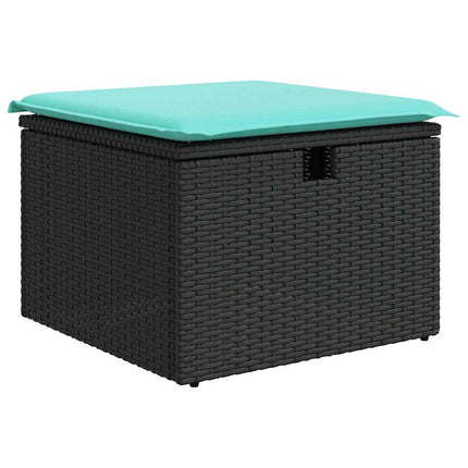 Havesofa Sæt 7 pcs Sort polyrattan