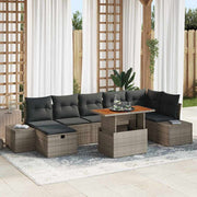 Havesofa Sæt 8 pcs Grå polyrattan