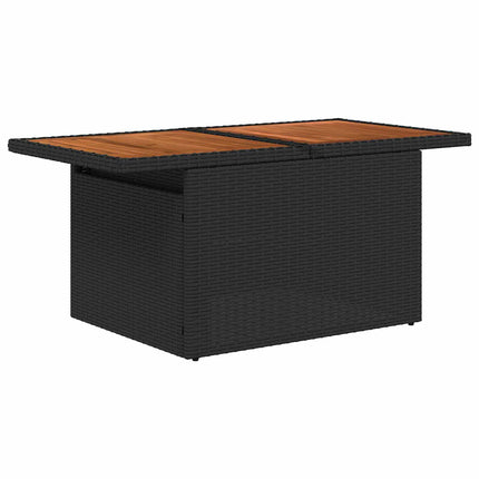 Havesofa Sæt 6 pcs Sort polyrattan