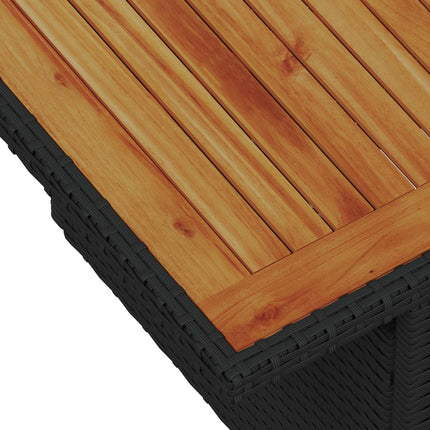 Havesofa Sæt 7 pcs Sort polyrattan