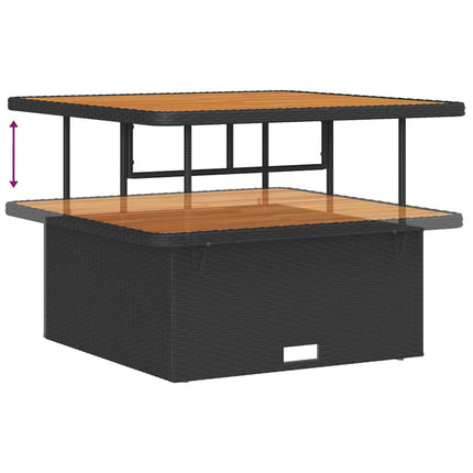 Havesofa Sæt 8 stk. Sort polyrattan