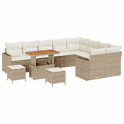 Havesofa Sæt 12 pcs Beige polyrattan