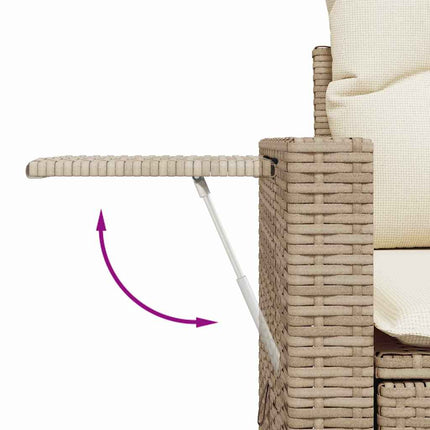 Havesofa Sæt 10 pcs Beige polyrattan