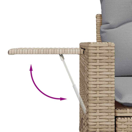 Havesofa Sæt 10 pcs Beige polyrattan