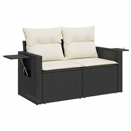 Havesofa Sæt 10 stk. Sort polyrattan